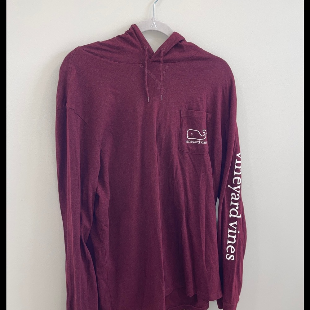 Vineyard Vine Burgundy Sweatshirt with Whale Logo on back